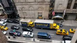 Lifestyle Moving & Storage truck in Manhattan traffic