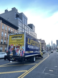 Lifestyle Moving & Storage truck parked on a Manhattan avenue