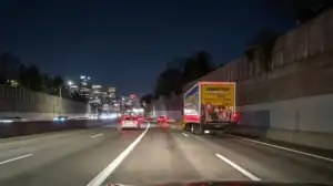 Lifestyle Moving & Storage truck driving at night