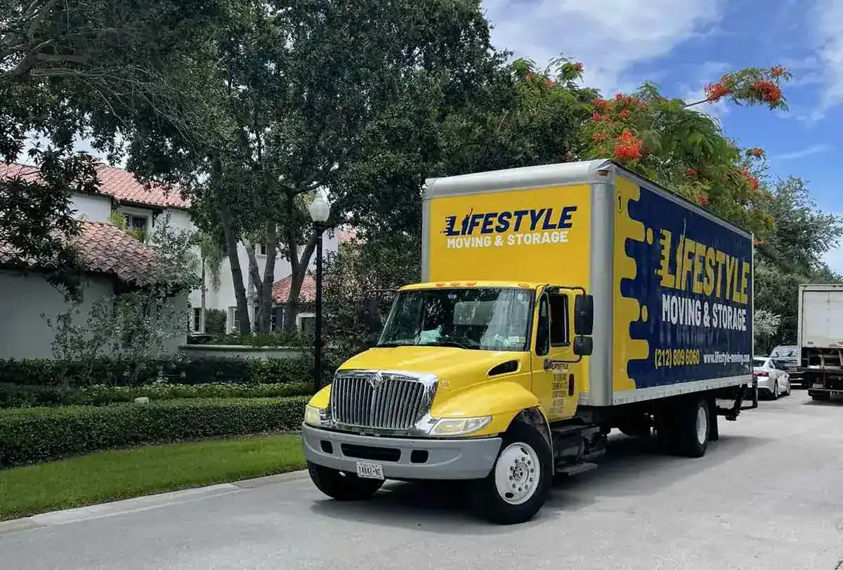 Lifestyle Moving & Storage truck parked on a residential street