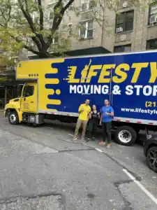 Lifestyle Moving & Storage truck parked on a city street